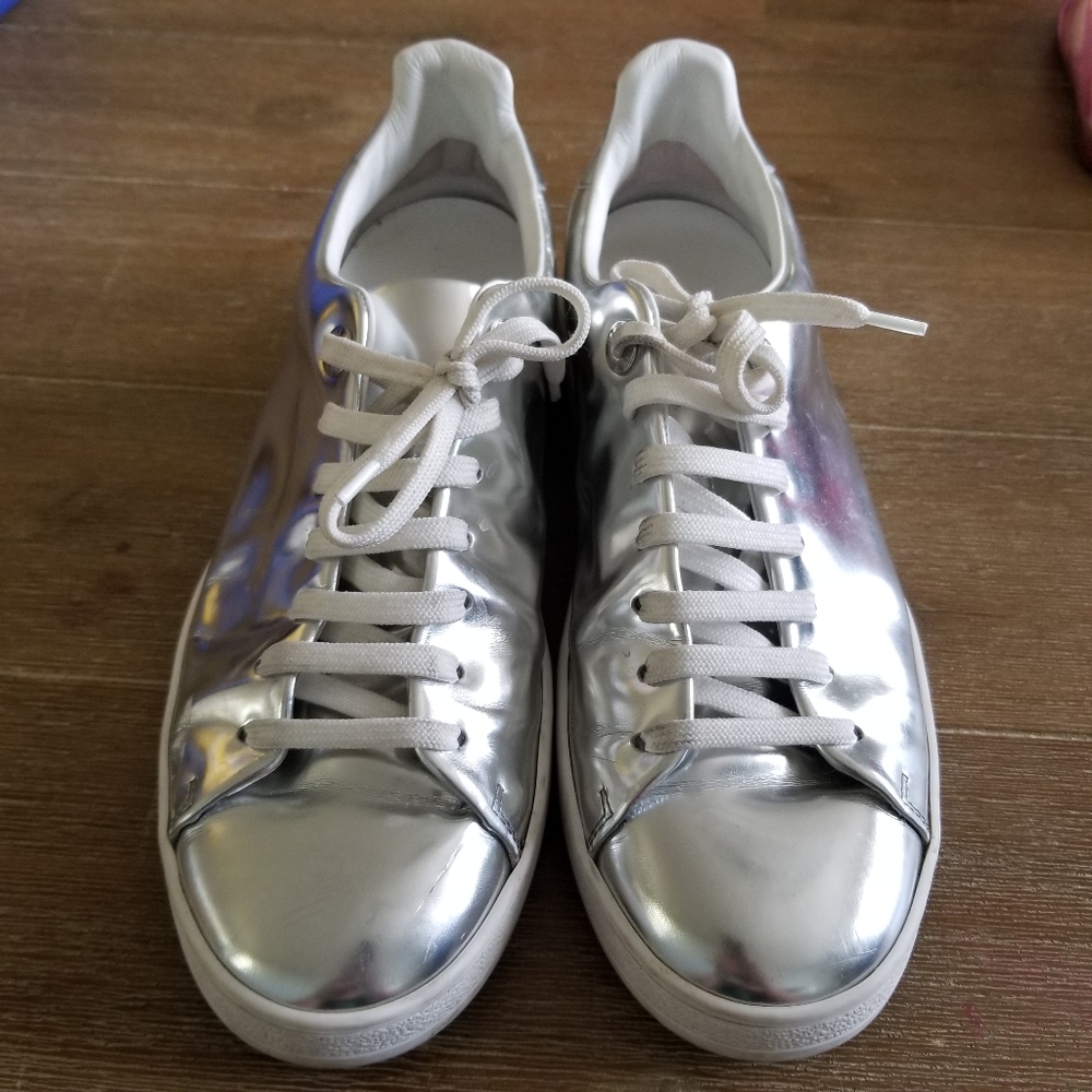 Louis Vuitton silver sneakers
